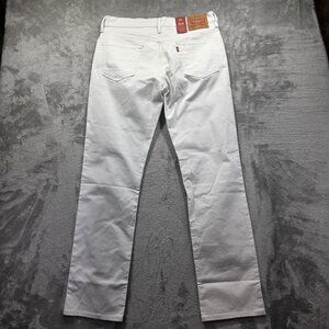 Levis 514 Jeans Mens 34x34 White Straight Leg Stretch Denim Pants Classic